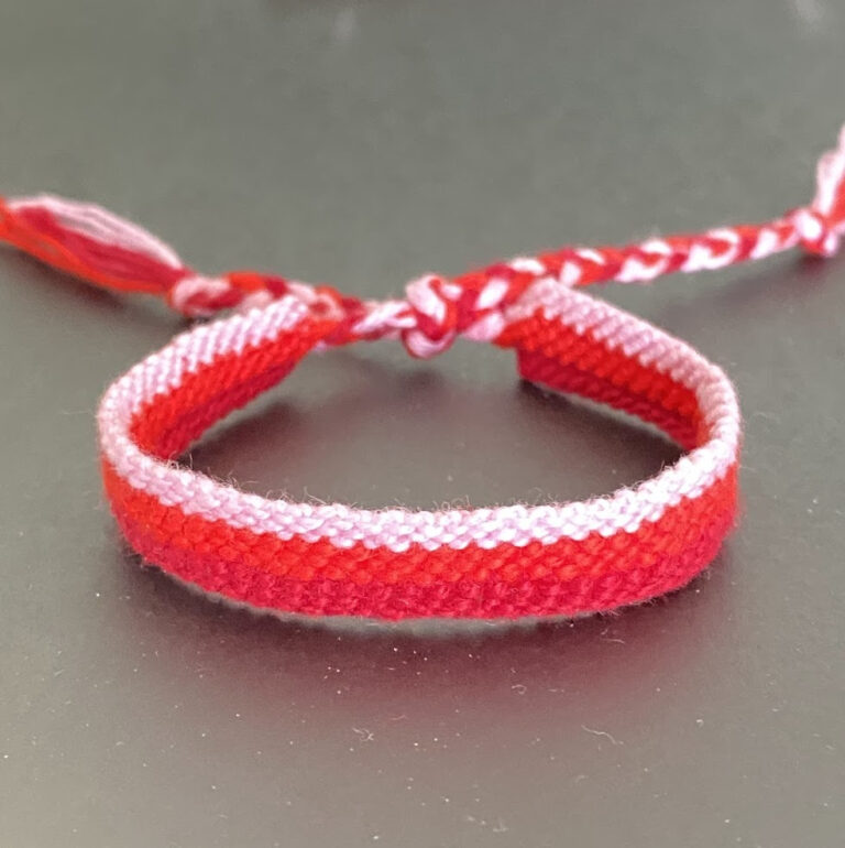 Macrame Braided Bracelet – 3-Color Red Wristband
