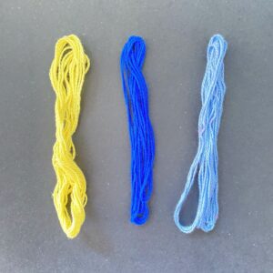 Embroidery Cotton Threads for Macrame Woven Bracelet - Blue & Yellow Strips